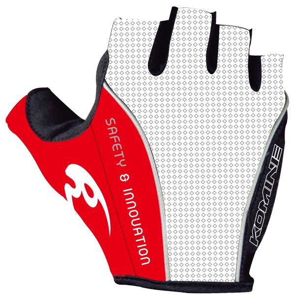 GKC-003 コミネ KOMINE アンチバイブサイクリンググローブ シリウス 白/赤 Lサイズ