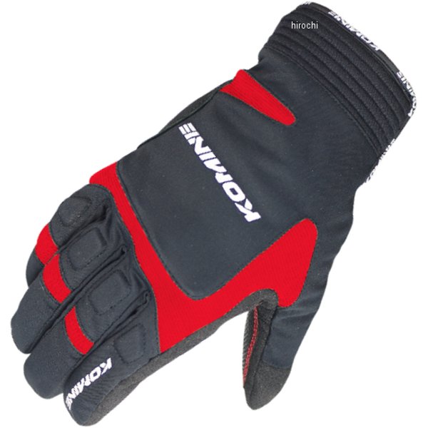 GK-801 コミネ KOMINE 秋冬モデル ウインターグローブ カルタゴ 黒/赤 XSサイズ