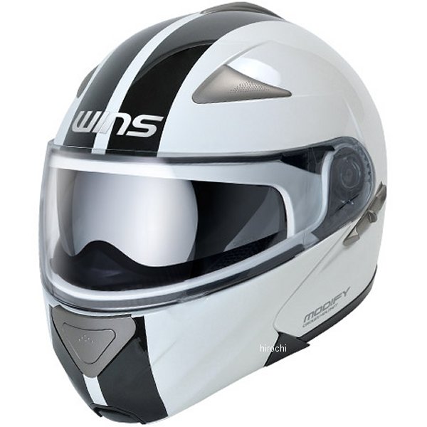 ウインズ WINS システムヘルメット MODIFY GT STRIPE 白/黒 XLサイズ(59-60cm)