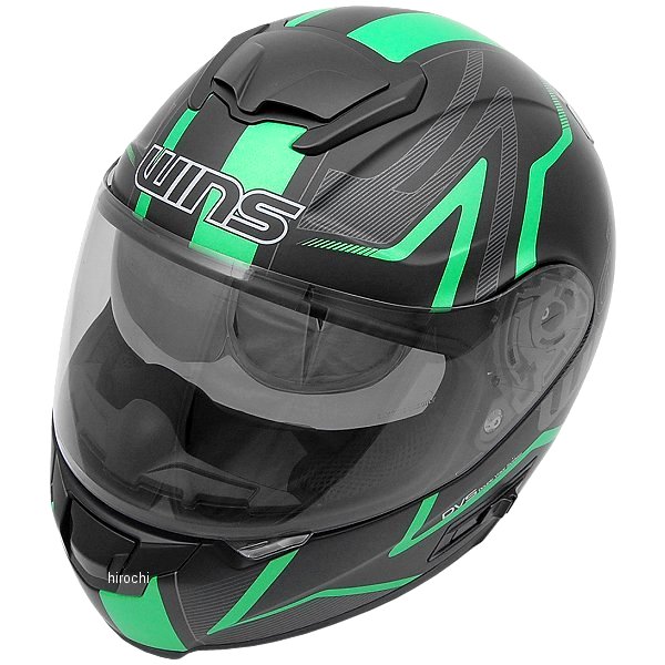 ウインズ WINS フルフェイスヘルメット FF-COMFORT GTZ マットブラック/緑 XLサイズ(59-60cm)