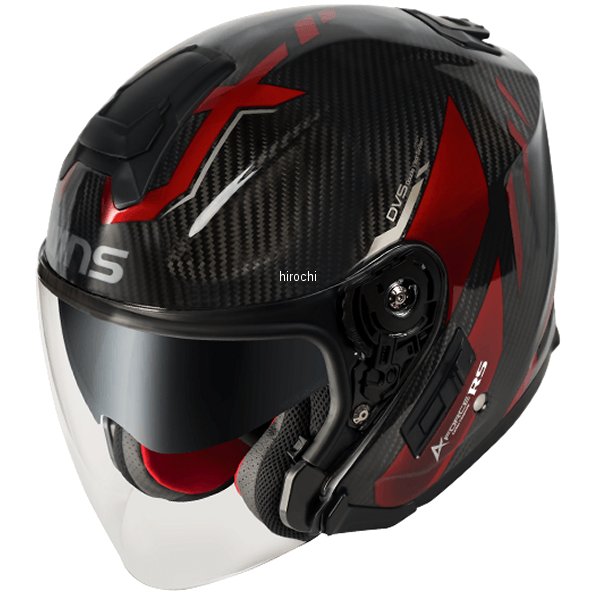 ウインズ WINS ジェットヘルメット A-FORCE RS JET FLASH type C カーボン/アイアンレッド XSサイズ