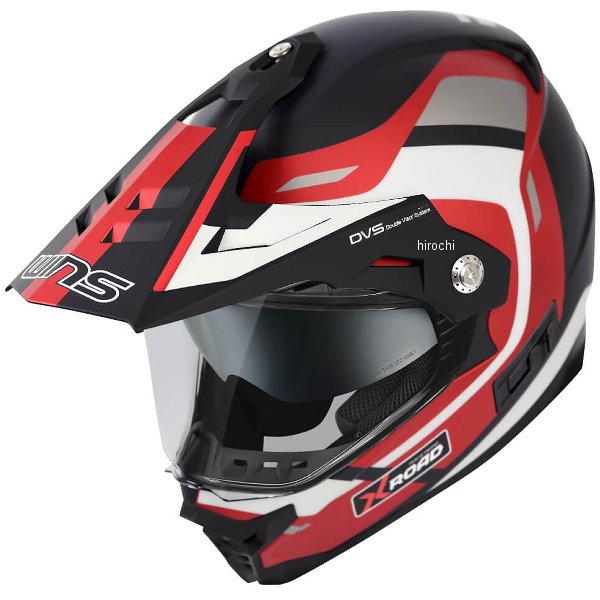 ウインズ WINS オフロードヘルメット X-ROAD 3 FREE RIDE M47 マットホワイト/アイアンレッド Mサイズ