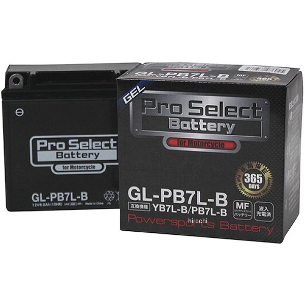 PSB122 プロセレクト PROSELECT バイク用 バッテリー ジェルタイプ GL-PB7L-B YB7L-B互換 (液入り充電済み)