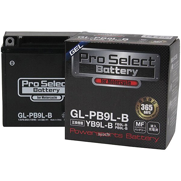 PSB126 プロセレクト PROSELECT バイク用 バッテリー ジェルタイプ GL-PB9L-B YB9L-B互換 (液入り充電済み)