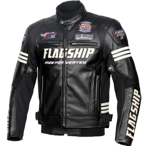 FJ-W193 フラッグシップ FLAGSHIP 秋冬モデル イグナイトPUレザージャケット 黒/白 3Lサイズ