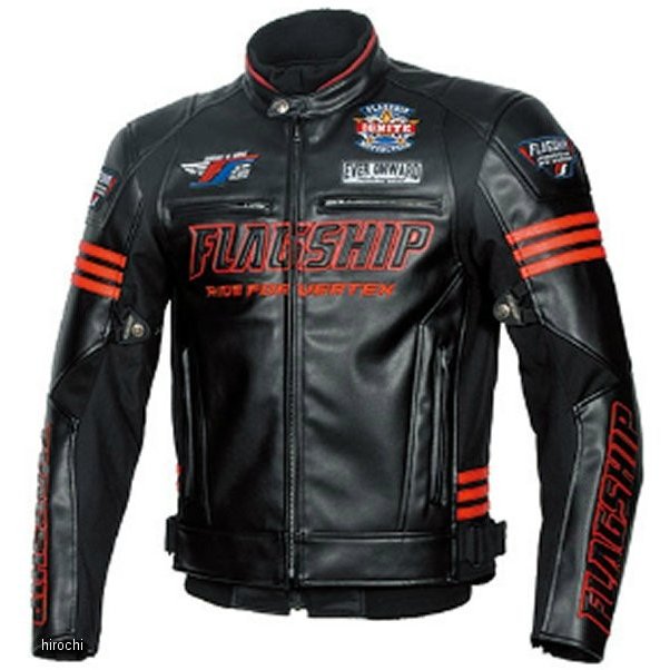 FJ-W193 フラッグシップ FLAGSHIP 秋冬モデル イグナイトPUレザージャケット 黒/赤 3Lサイズ