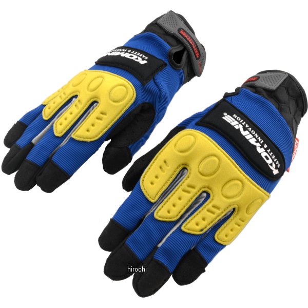 GK-134 コミネ KOMINE インストラクターグローブプロ EX ブルー/イエロー Sサイズ
