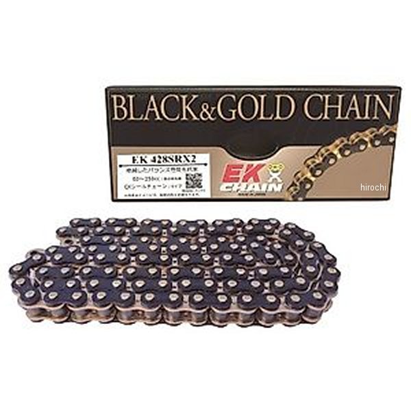 4571291788008 EKチェーン 江沼チェーン 428SR-X2 シリーズ 90L カシメジョイント 黒/ゴールド