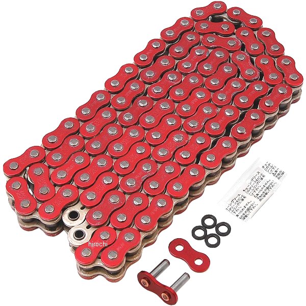 4571291827608 EKチェーン 江沼チェーン 525SRX2 シリーズ 112L カシメジョイント 赤/シルバー