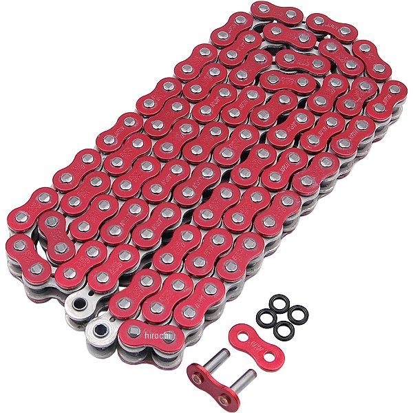 4571291827707 EKチェーン 江沼チェーン 525SRX2 シリーズ 110L カシメジョイント 赤/シルバー