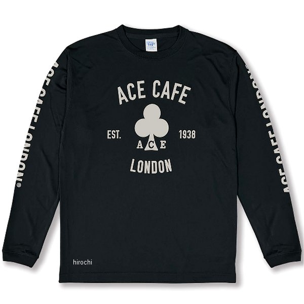 AA001DL エースカフェロンドン ACE CAFE LONDON DRY-ロングTシャツ EST.1938 黒 Sサイズ