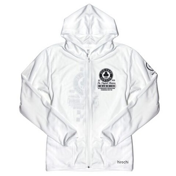 AC001DP エースカフェロンドン ACE CAFE LONDON 春夏モデル DRYフーディ ヒストリック サークル 白 Lサイズ