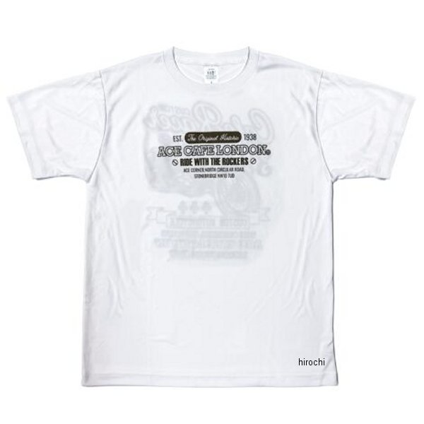 AA015DT エースカフェロンドン ACE CAFE LONDON 春夏モデル DRY Tシャツ カフェレーサー 白 Sサイズ