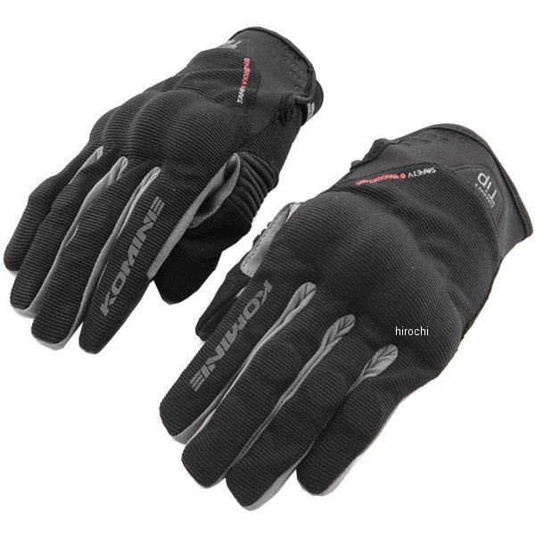 GK-183 コミネ KOMINE 春夏モデル プロテクトメッシュグローブ ブレイブ 黒/ダークグレー Mサイズ