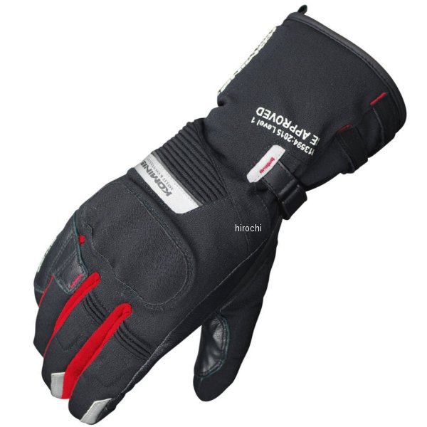 GK-814 コミネ GTX CE ツアラーウィンターグローブ-アテルイ 黒/赤 XLサイズ