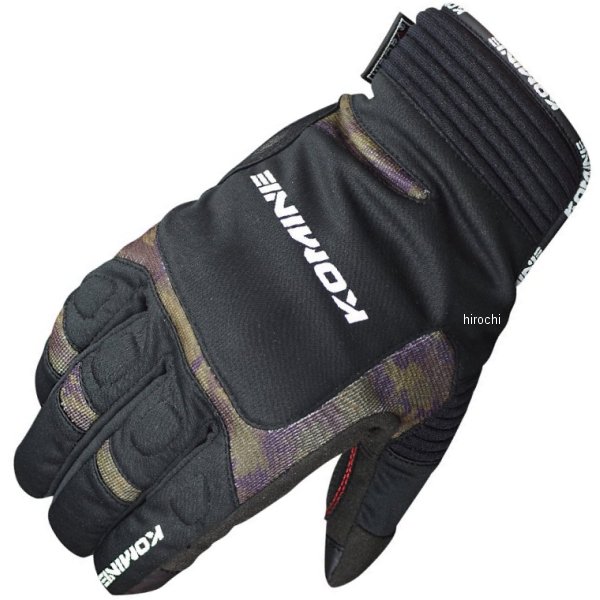 GK-801 コミネ KOMINE 秋冬モデル ウインターグローブ カルタゴ 黒/ウッド カモ XSサイズ