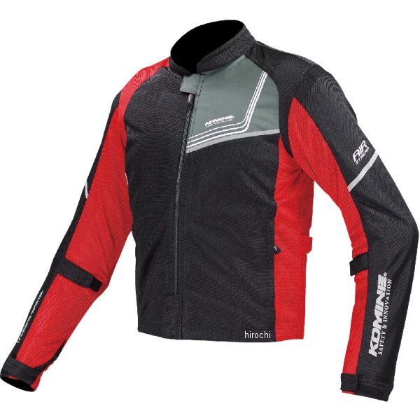 JK-117 コミネ KOMINE 春夏モデル プロテクトフルメッシュジャケット-ジモン 黒/赤 Sサイズ