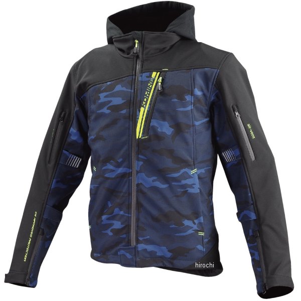 JK-590 コミネ KOMINE 秋冬モデル プロテクトソフトシェル ウインターパーカーブルーカモ/黒 Mサイズ