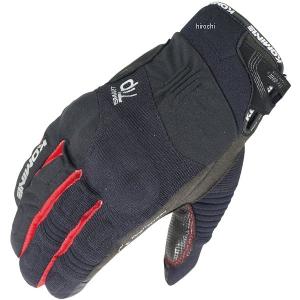 GK-818 コミネ KOMINE 秋冬モデル プロテクトウインターグローブ 黒/赤 Sサイズ