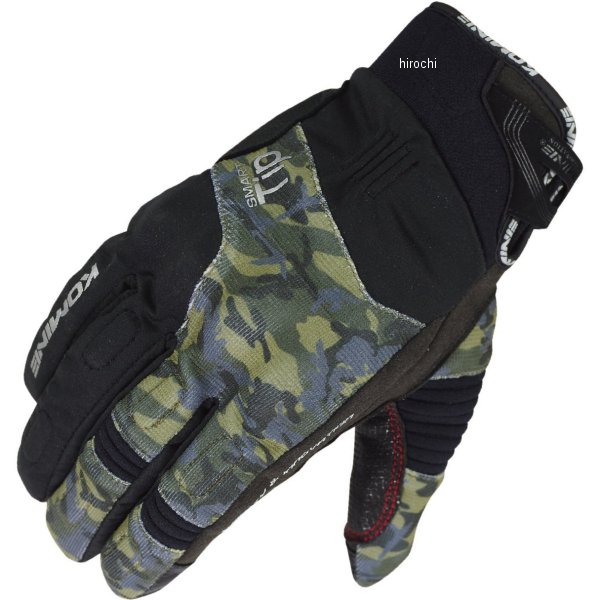 GK-818 コミネ KOMINE 秋冬モデル プロテクトウインターグローブ 黒/カモ Sサイズ