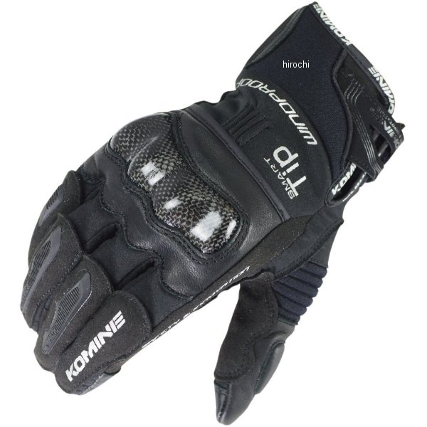 GK-821 コミネ KOMINE 秋冬モデル カーボンプロテクトウインドプルーフグローブ 黒 Mサイズ