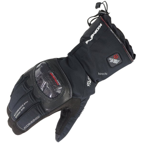 EK-200 コミネ KOMINE 秋冬モデル カーボンプロテクトエレクトリックグローブ 黒 Mサイズ