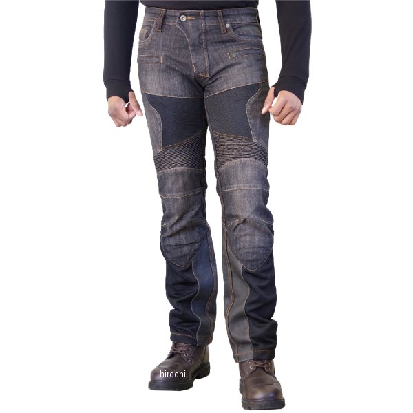 WJ-741S コミネ KOMINE 春夏モデル スーパーフィットプロテクトレザーメッシュジーンズ レディース 黒 WL/30サイズ