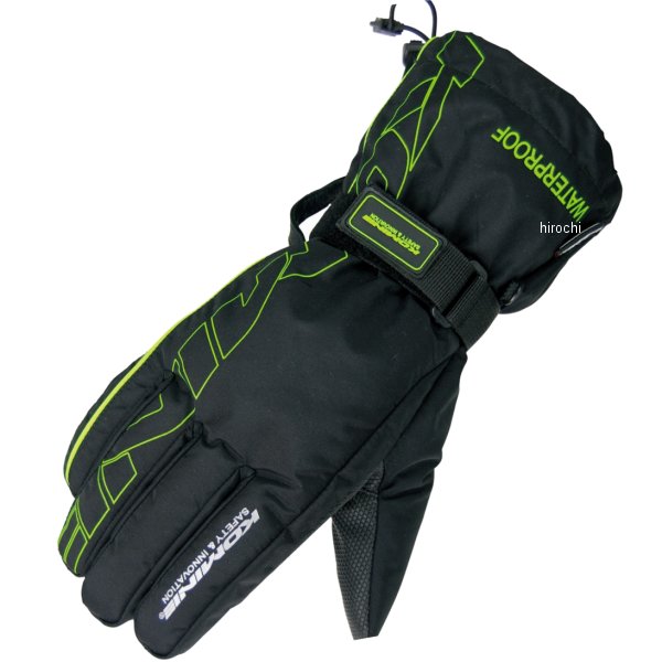 GK-132 コミネ KOMINE レインオーバーグローブ 黒/グリーン 2XLサイズ