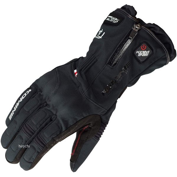 EK-205 コミネ KOMINE 秋冬モデル アドバンスド プロテクトエレクトリックグローブ 黒 2XLサイズ