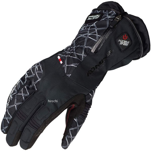EK-205 コミネ KOMINE 秋冬モデル アドバンスド プロテクトエレクトリックグローブ クラッシュブラック Sサイズ