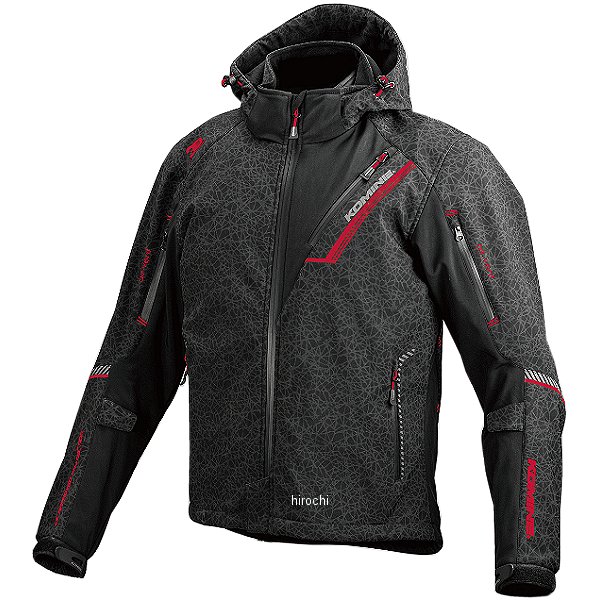 JK-579 コミネ KOMINE 秋冬モデル プロテクト ソフトシェルウインターパーカー IFU HRカラー 黒/赤 Mサイズ