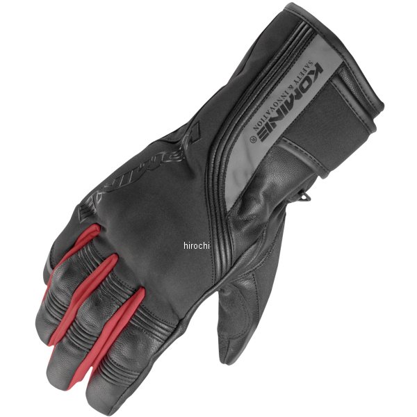 GK-836 コミネ KOMINE 秋冬モデル プロテクトツーリングウィンターグローブ 黒/赤 XLサイズ