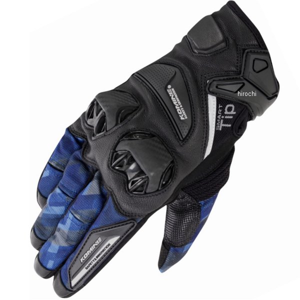 GK-234 コミネ KOMINE 春夏モデル プロテクトレザーメッシュグローブ プレイドネイビー Lサイズ