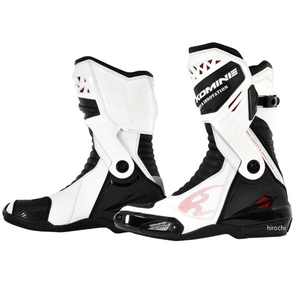BK-087 コミネ KOMINE プロテクトレーシングブーツ 白 27.0cm