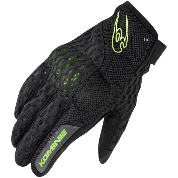 GK-243 コミネ KOMINE 春夏モデル プロテクトクーリングメッシュグローブ 黒/ネオン XLサイズ