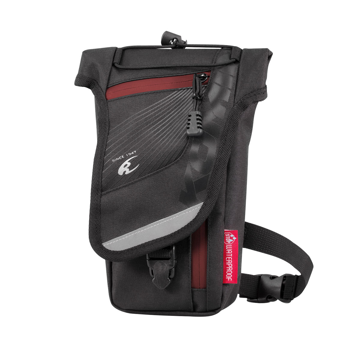 SA-245 コミネ KOMINE ウォータープルーフベルトポーチ 黒/赤 2L