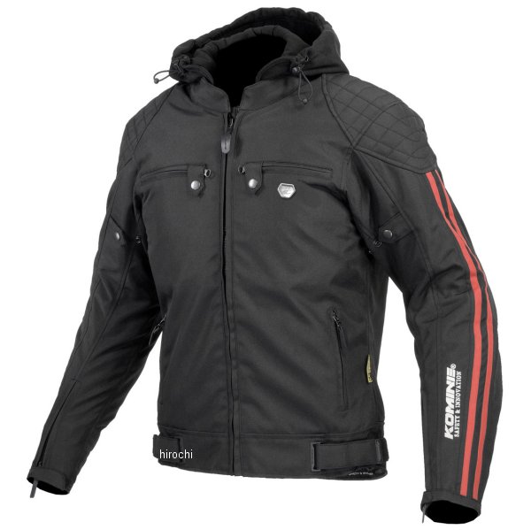 JK-614 コミネ KOMINE 秋冬モデル プロテクト ウインターパーカー 黒/赤 Sサイズ