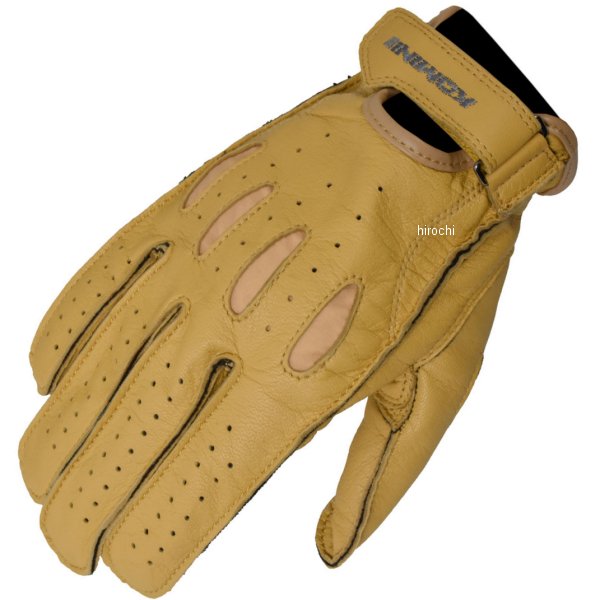 GK-161 コミネ KOMINE ヴィンテージ ショートレザーグローブ ベージュ Lサイズ