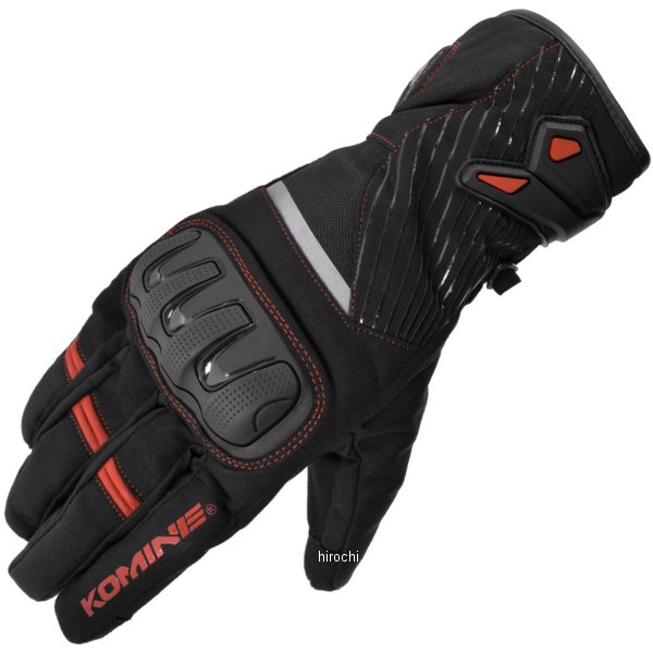 GK-846 コミネ KOMINE 秋冬モデル プロテクト ウインターグローブ 黒/赤 XLサイズ