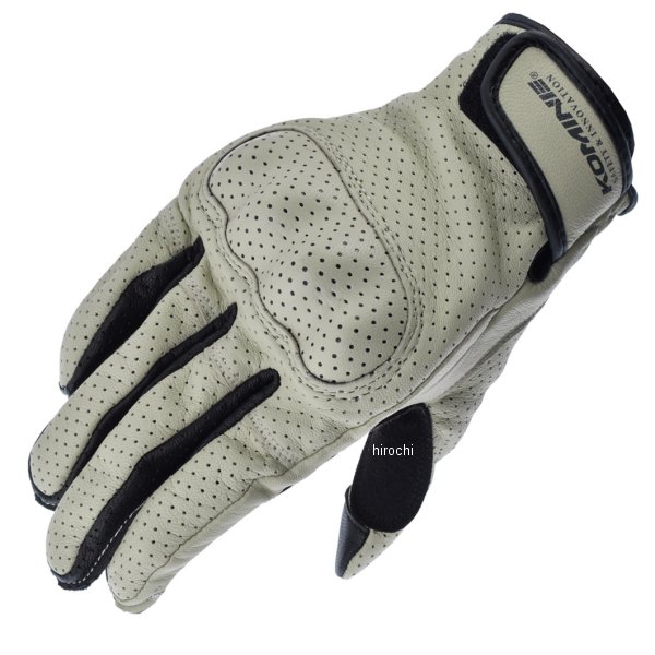 GK-257 コミネ KOMINE 春夏モデル ベンティッドプロテクトレザーグローブ ベージュ XSサイズ
