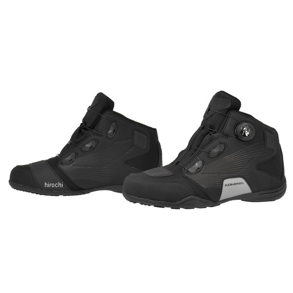 BK-096 コミネ KOMINE ダイアルフィットWPライディングシューズ ソリッドブラック 25.5cm