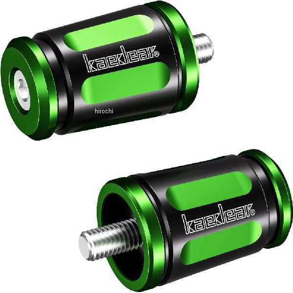 KDR-BE2-HYSM6-GR  カエディア Kaedear 可変バーエンド ホンダ、ヤマハ、スズキ、M6 グリーンブラック