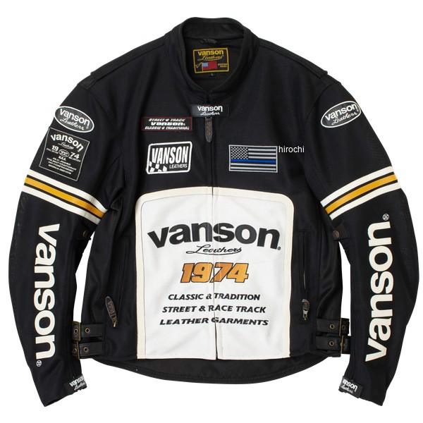 VS26105S バンソン VANSON 2026年春夏モデル メッシュライダースジャケット Lサイズ BK/WH