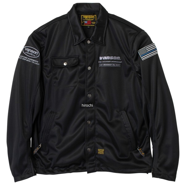 TVS2603S バンソン VANSON 2026年春夏モデル メッシュコーチジャケット Mサイズ BK/SV