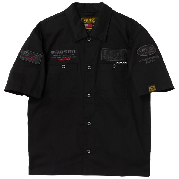 SVS2606S バンソン VANSON 2026年春夏モデル コットンワークシャツ Lサイズ BK/GM