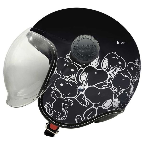 SNJ-118 アークス AXS SNOOPY CARNIVAL スヌーピー カーニバル シールド付 ジェットヘルメット ブラック 光沢あり SM