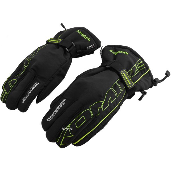 GK-132 コミネ KOMINE レインオーバーグローブ 黒/グリーン Mサイズ
