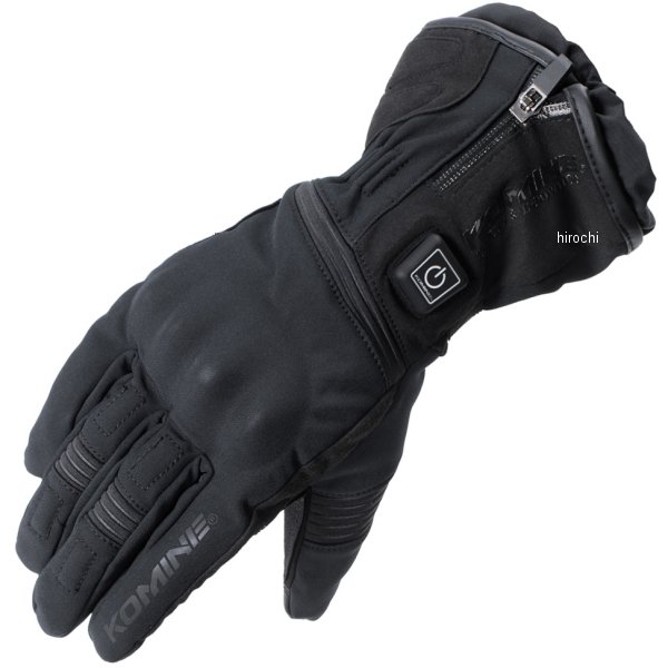 EK-201 コミネ KOMINE 秋冬モデル プロテクトエレクトリックグローブ12V ソリッドブラック XSサイズ