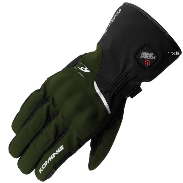 EK-217 コミネ KOMINE 秋冬モデル プロテクトエレクトリックヒートグローブ オリーブ Sサイズ