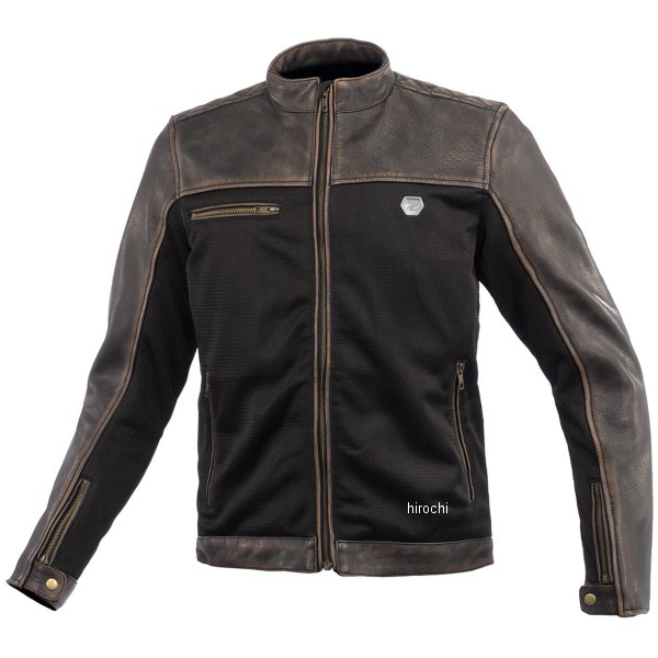 JK-166 コミネ KOMINE 春夏モデル ハーフレザーメッシュジャケット ビンテージブラウン Mサイズ